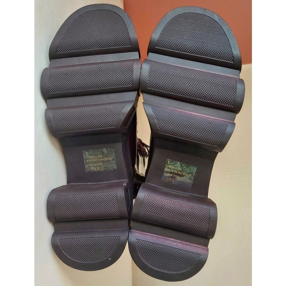 NEW - EGO Chocolate Brown Patent Lace Up Boots - Picture 9 of 11